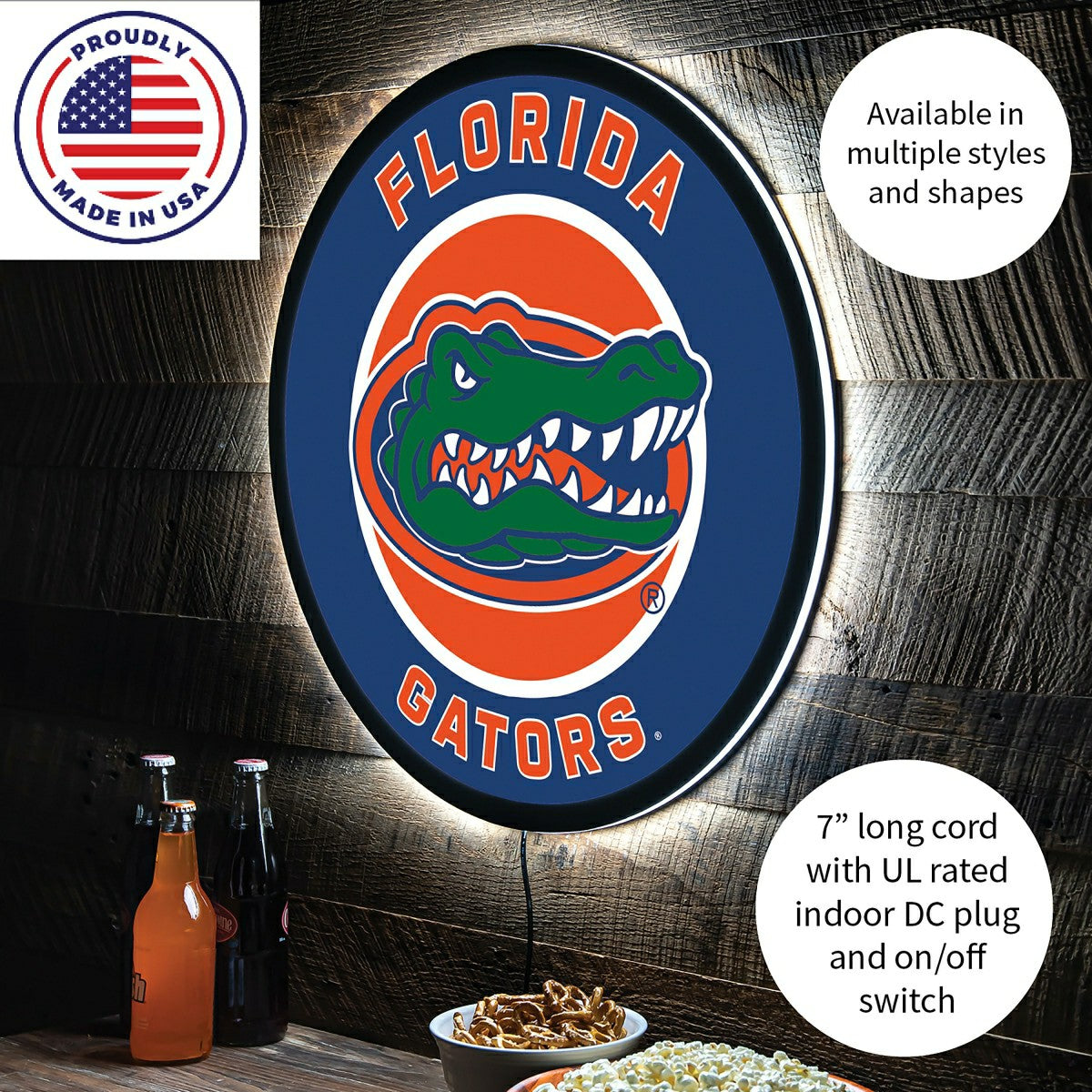 LED Wall Decor, Round, University of Florida