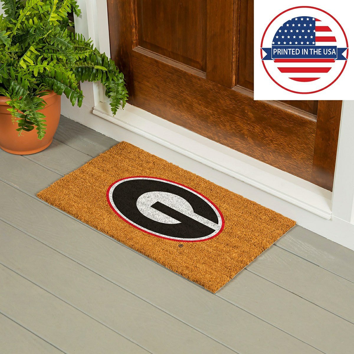 Coir Mat, 16"x28", University of Georgia