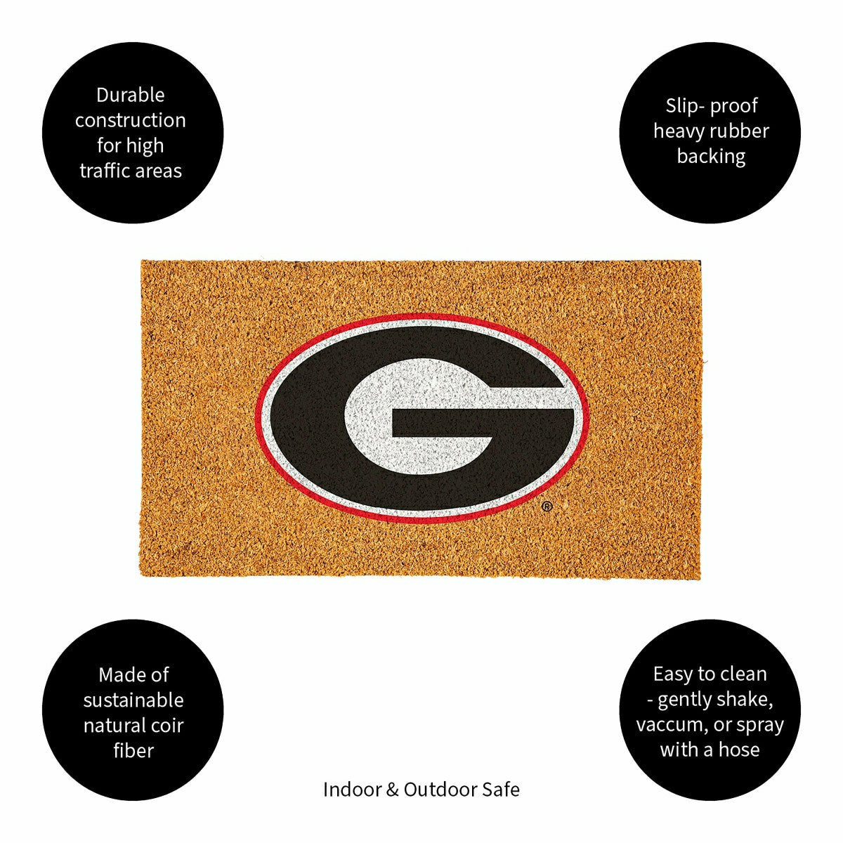 Coir Mat, 16"x28", University of Georgia