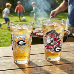 University of Georgia 16oz Glass pint, Set of 2