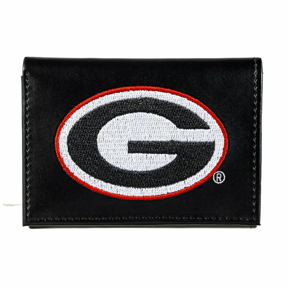 University of Georgia Black Tri-Fold Embroidered Wallet w/ RFID Blocki