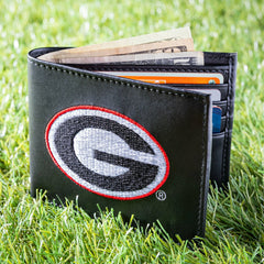 University of Georgia Black Bi-Fold Embroidered Wallet w/ RFID Blockin