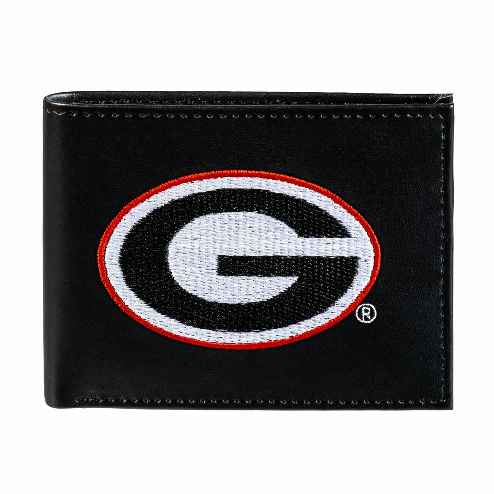 University of Georgia Black Bi-Fold Embroidered Wallet w/ RFID Blockin