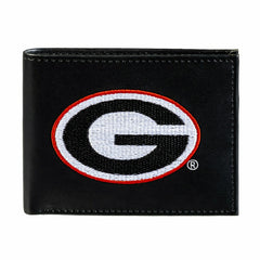 University of Georgia Black Bi-Fold Embroidered Wallet w/ RFID Blockin