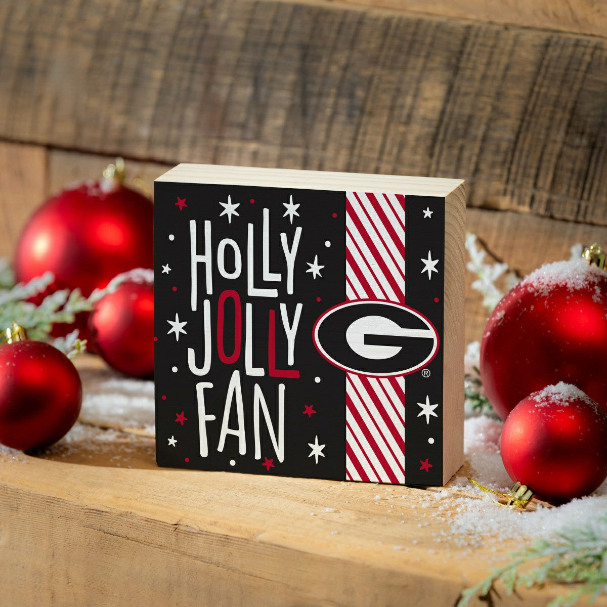 University of Georgia Block, Holiday, 6x6
