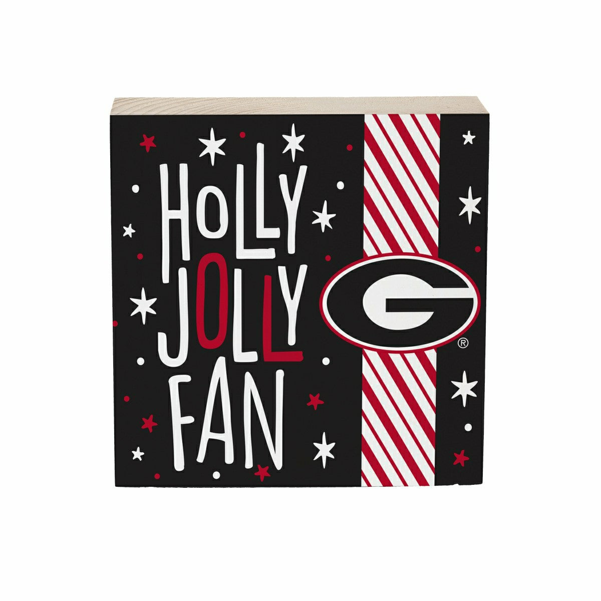 University of Georgia Block, Holiday, 6x6