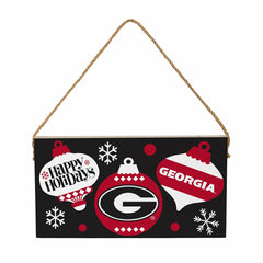 University of Georgia Holiday Wood Wall Sign, 6x11