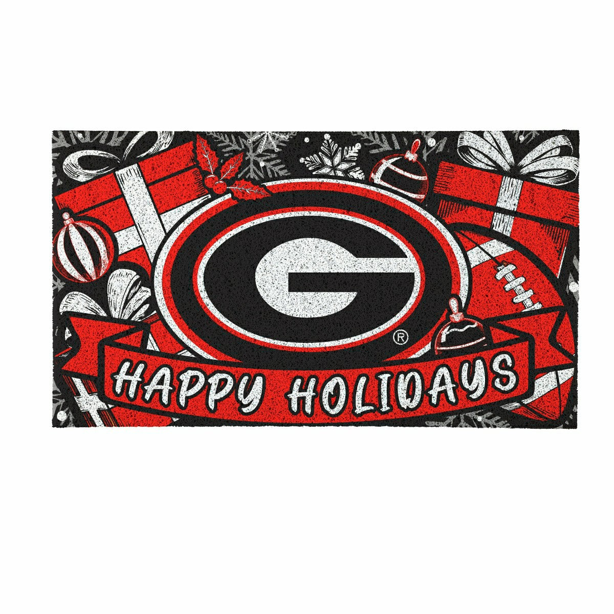 University of Georgia Holiday PVC Mat, 28"x16"