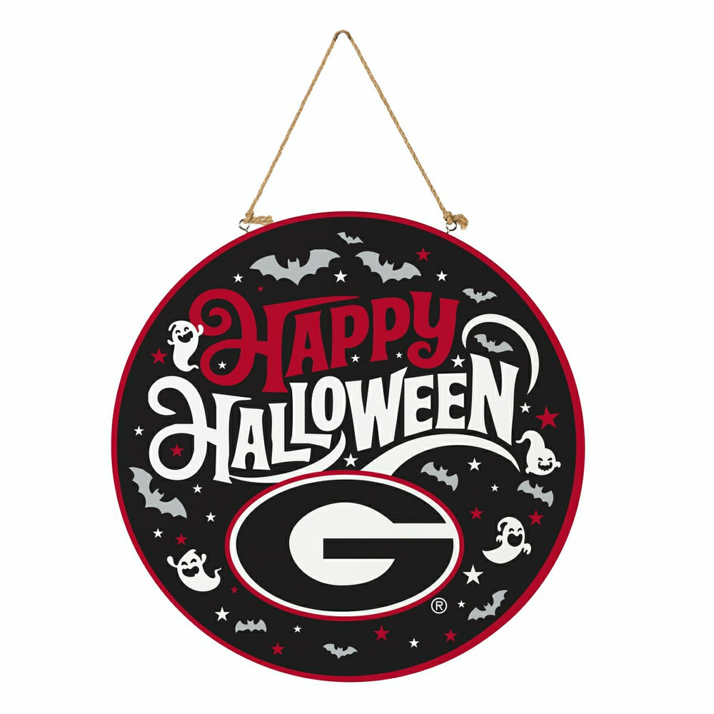 University of Georgia Halloween Round Door Décor with Hanging Rope, 18