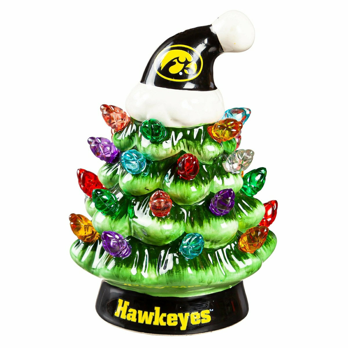 4" Mini LED Tabletop Christmas Tree, Set of 2, University of Iowa