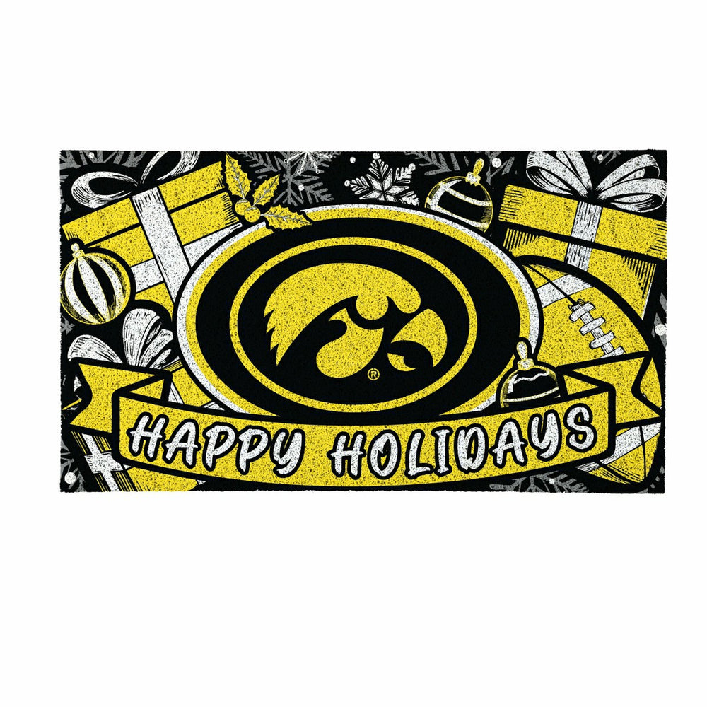 University of Iowa Holiday PVC Mat, 28"x16"