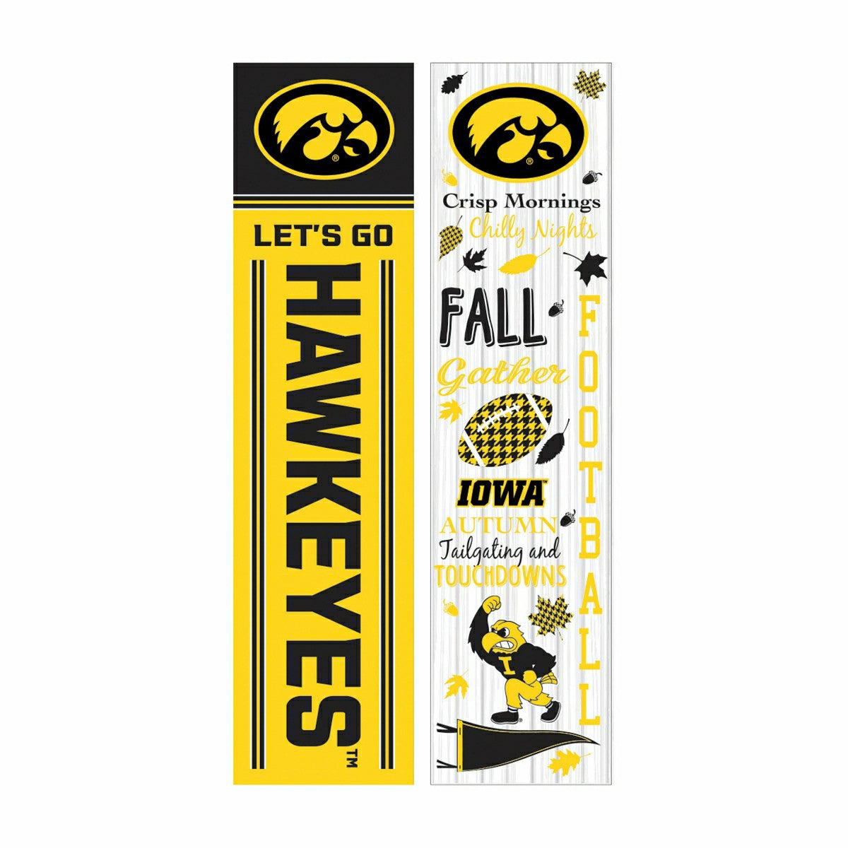 46" Double Sided Leaner, University of Iowa, Fall Seasonal