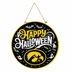University of Iowa Halloween Round Door Décor with Hanging Rope, 18x18