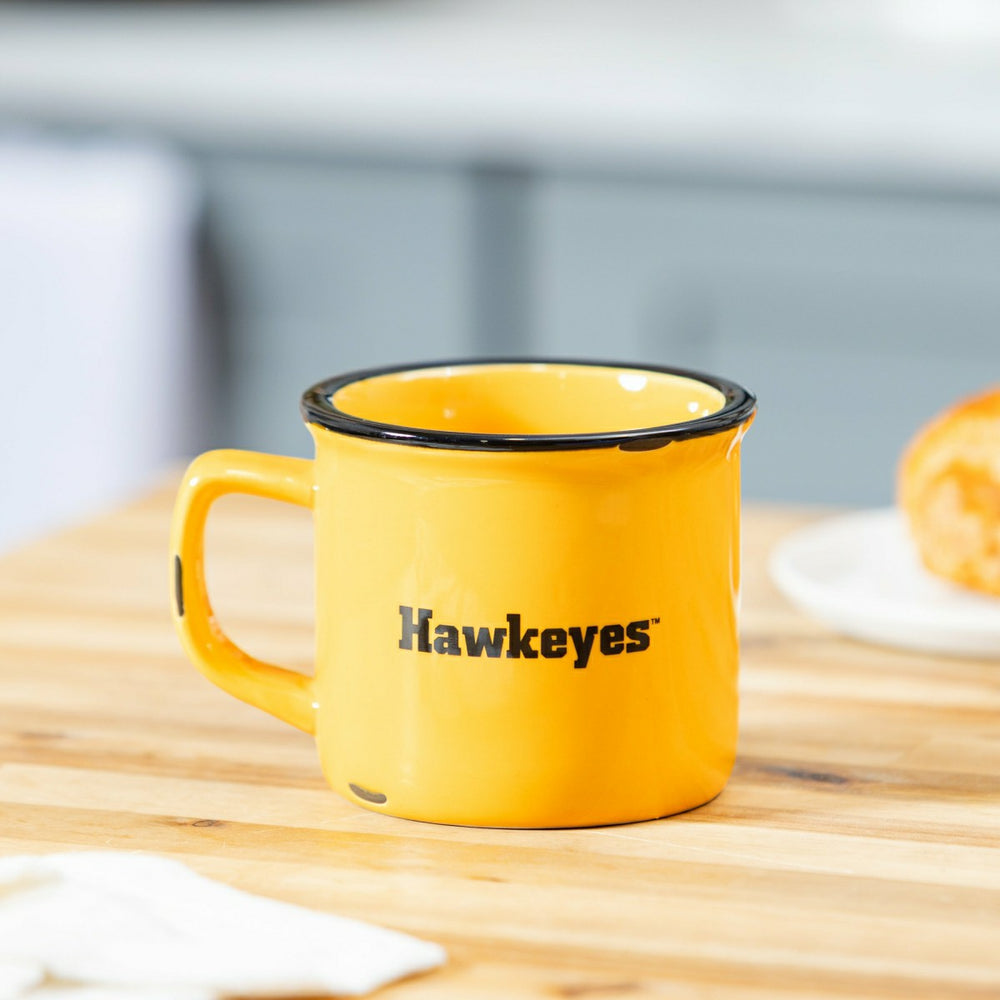 University of Iowa Ceramic Camp Cup with Enamel Finish, 14oz