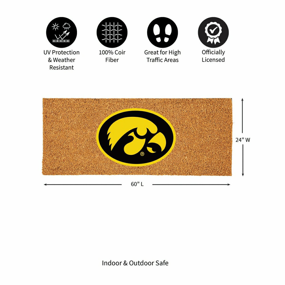 University of Iowa Extra Large Full Color Coir Mat, 60"x24"