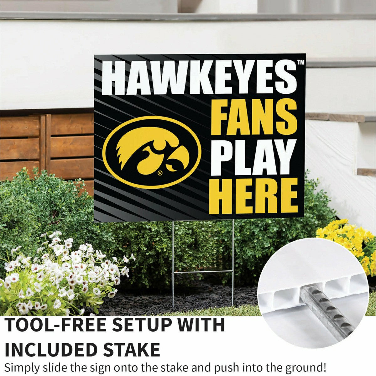 University of Iowa Coroplast Yard Sign "Fans Play Here"