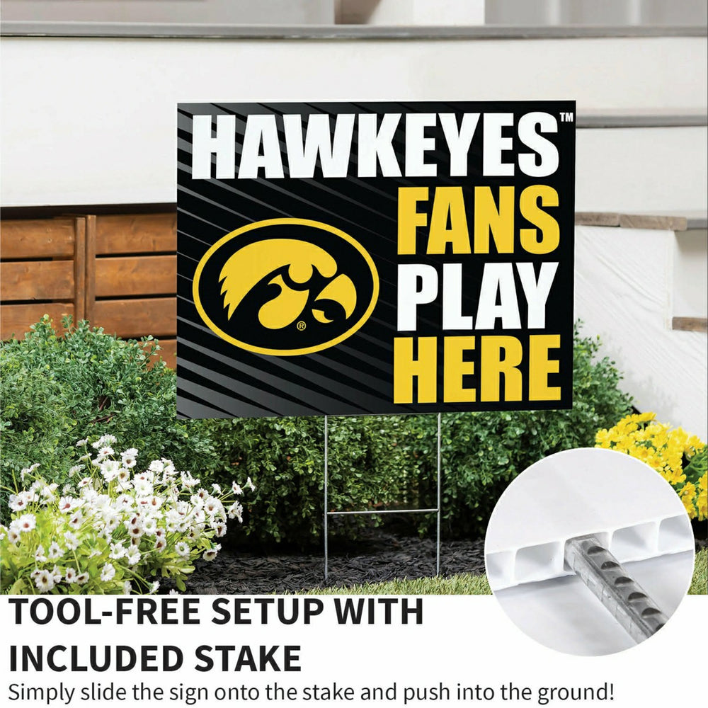 University of Iowa Coroplast Yard Sign "Fans Play Here"