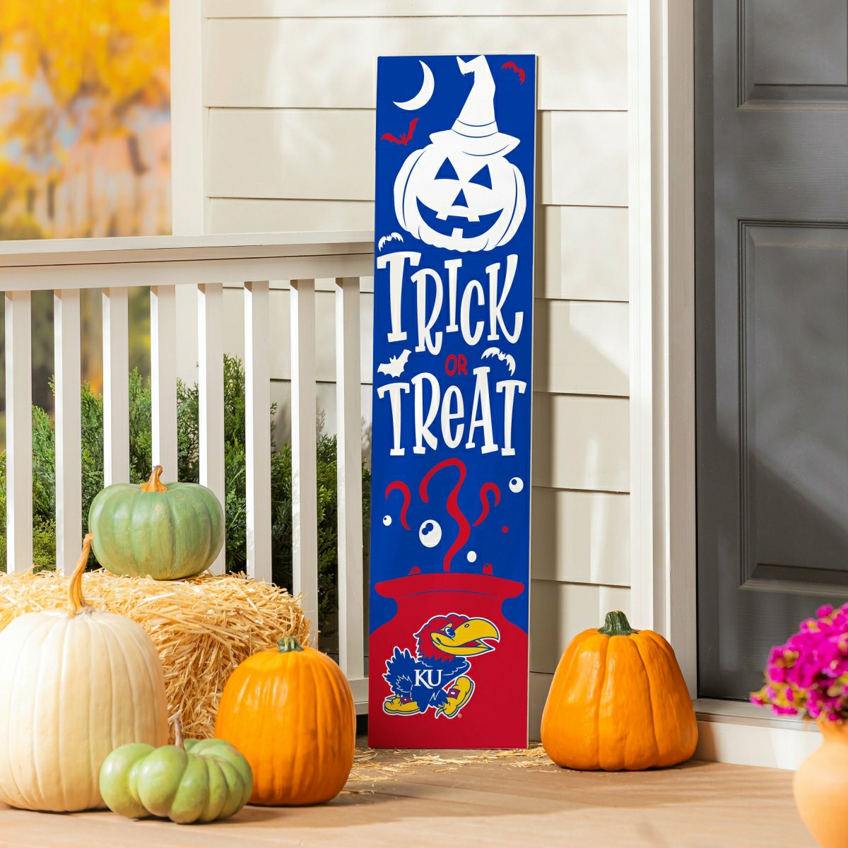 47" Double Sided Leaner, University of Kansas, Halloween