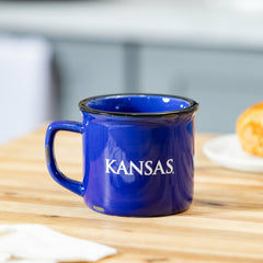 University of Kansas Ceramic Camp Cup with Enamel Finish, 14oz