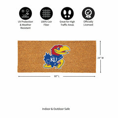 University of Kansas Extra Large Full Color Coir Mat, 60"x24"