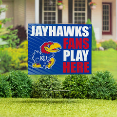 University of Kansas Coroplast Yard Sign "Fans Play Here"