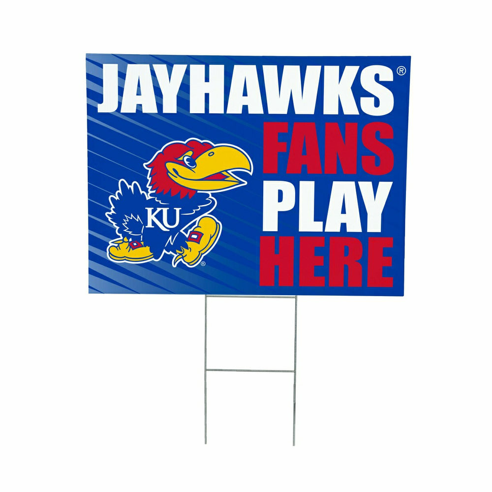 University of Kansas Coroplast Yard Sign "Fans Play Here"