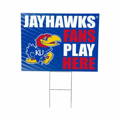 University of Kansas Coroplast Yard Sign "Fans Play Here"