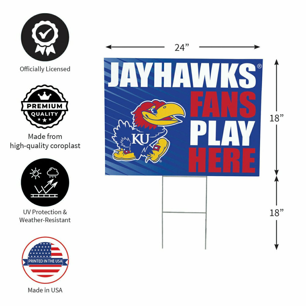 University of Kansas Coroplast Yard Sign "Fans Play Here"