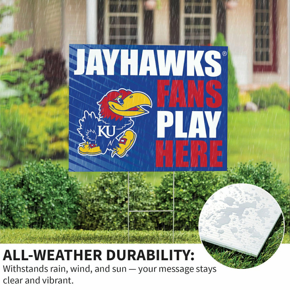 University of Kansas Coroplast Yard Sign "Fans Play Here"
