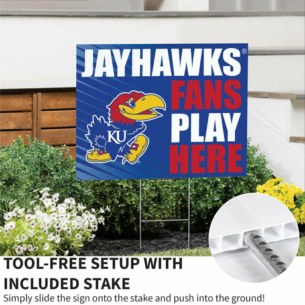 University of Kansas Coroplast Yard Sign "Fans Play Here"
