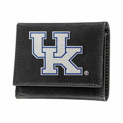 University of Kentucky Black Tri-Fold Embroidered Wallet w/ RFID Blocking
