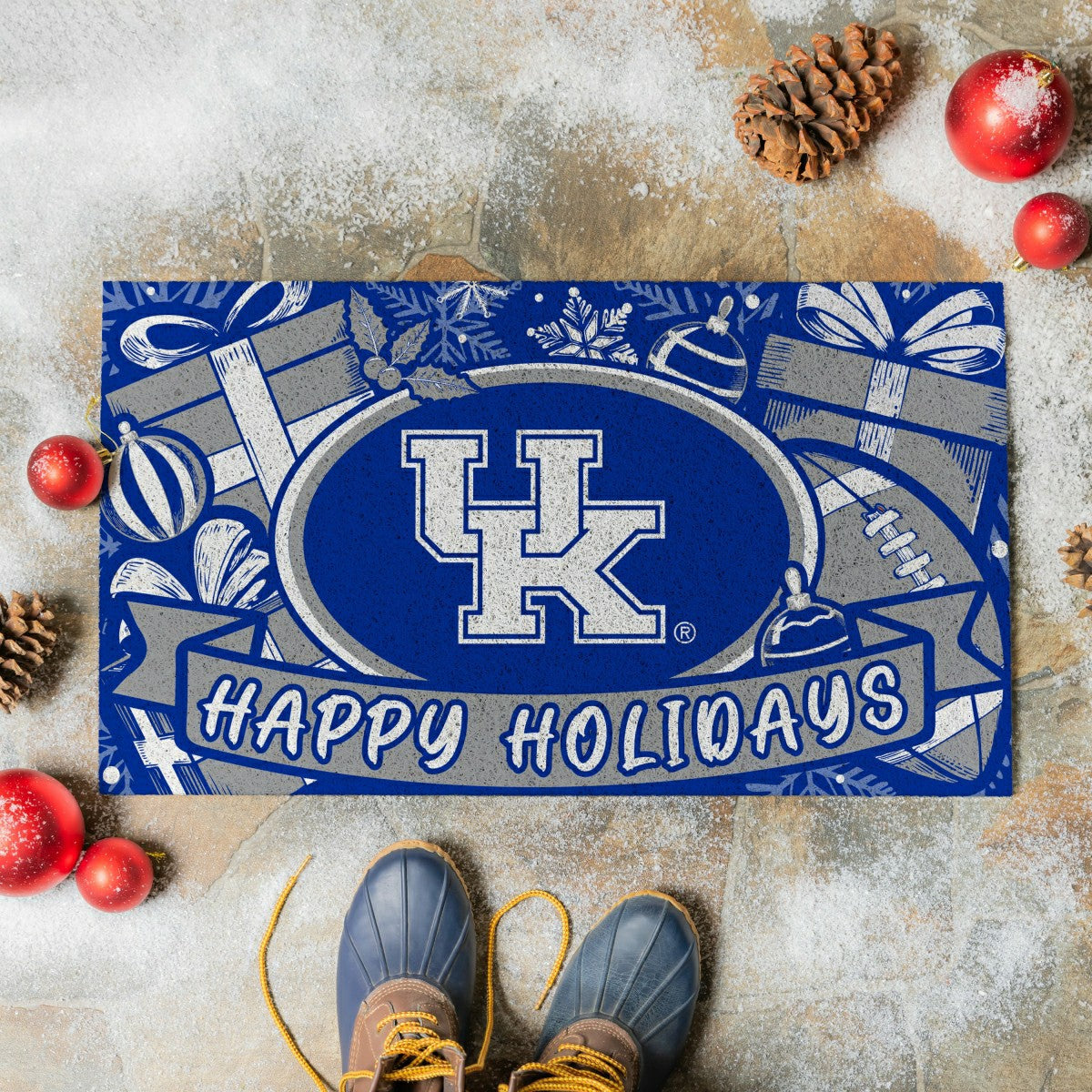 University of Kentucky Holiday PVC Mat, 28"x16"