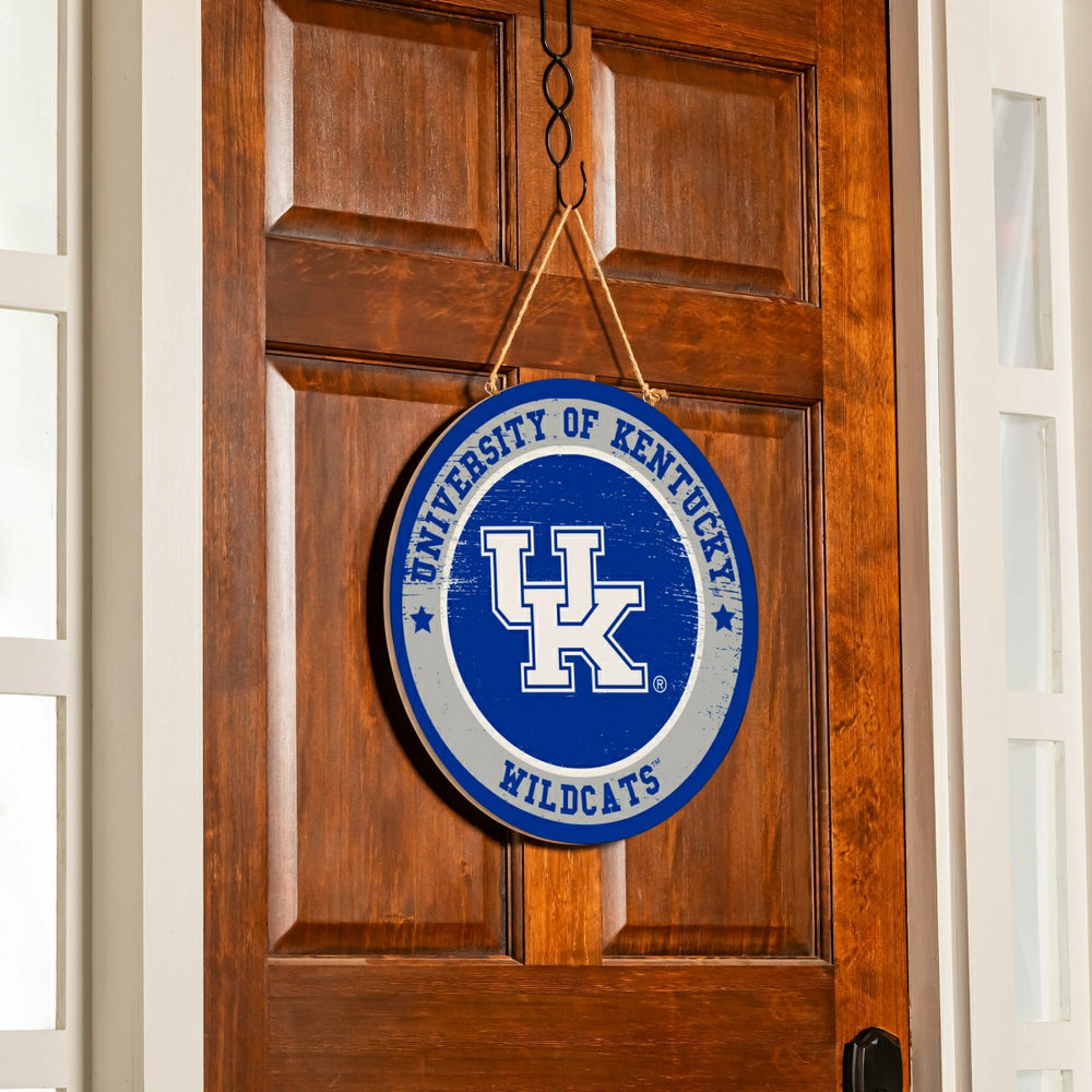 University of Kentucky Round Door Décor with Hanging Rope, 18x18