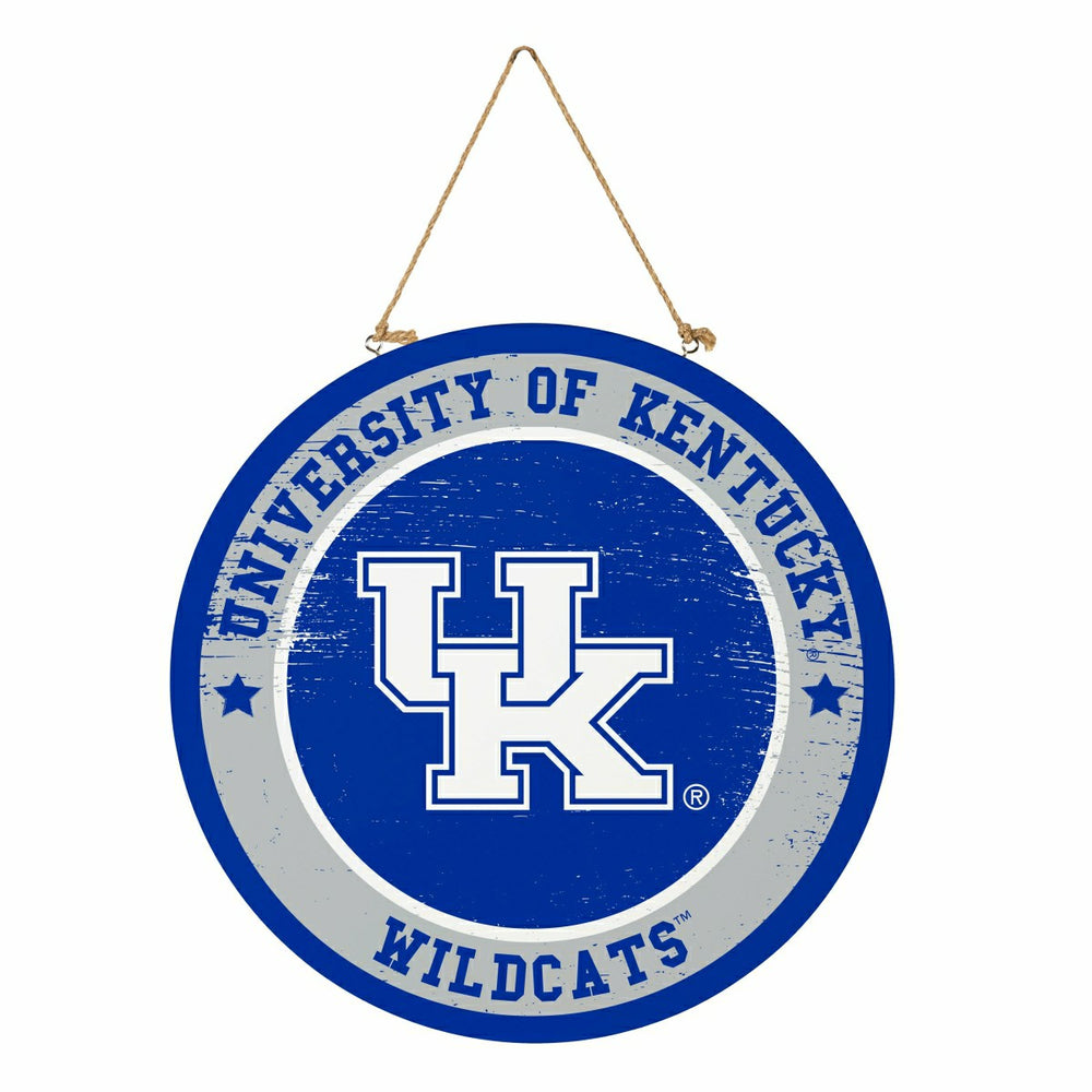 University of Kentucky Round Door Décor with Hanging Rope, 18x18