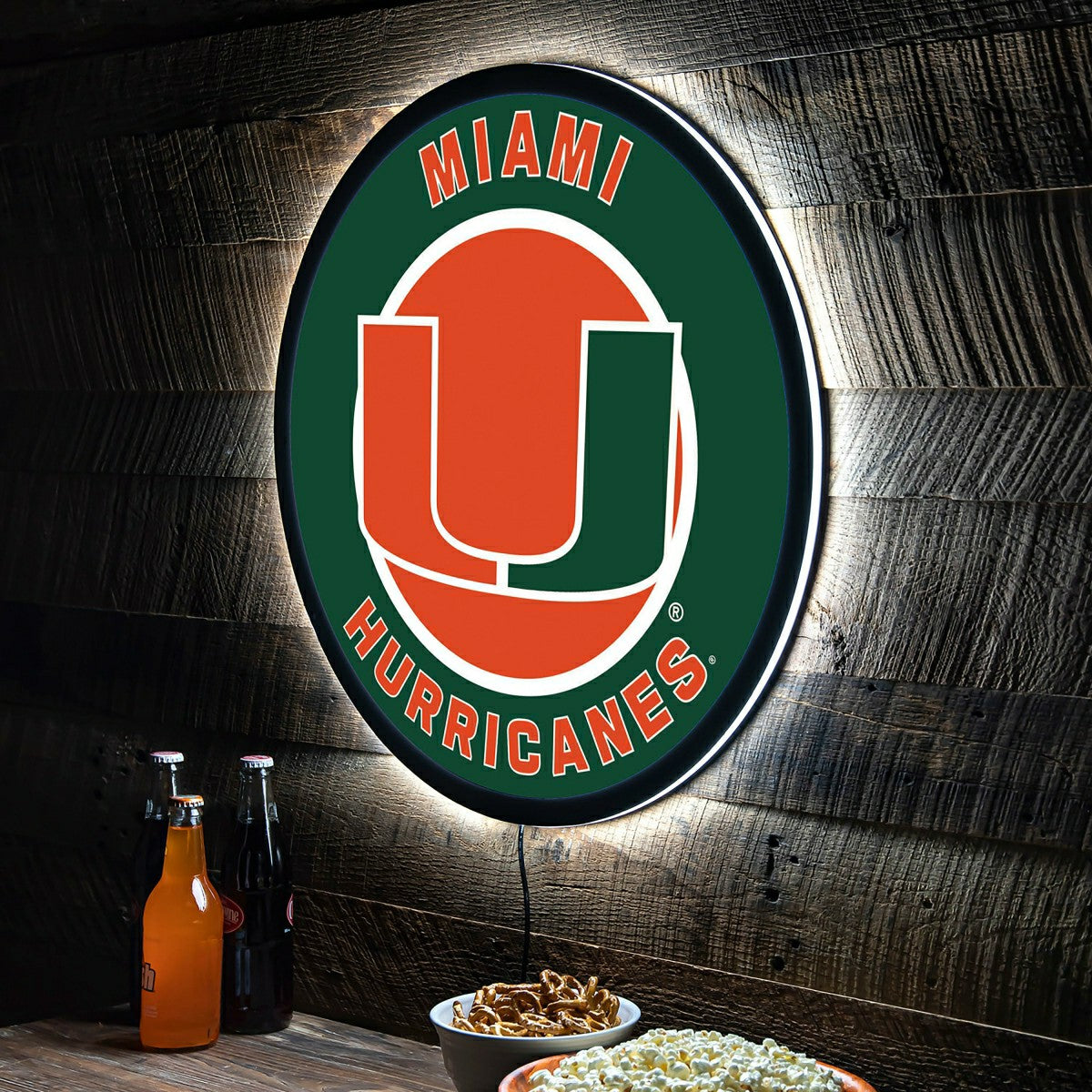 LED Wall Decor, Round, University of Miami
