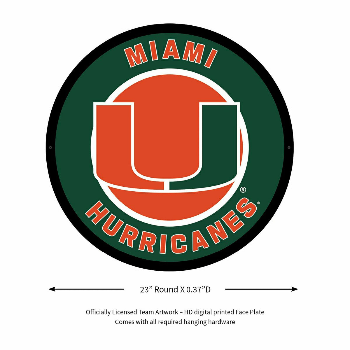 LED Wall Decor, Round, University of Miami