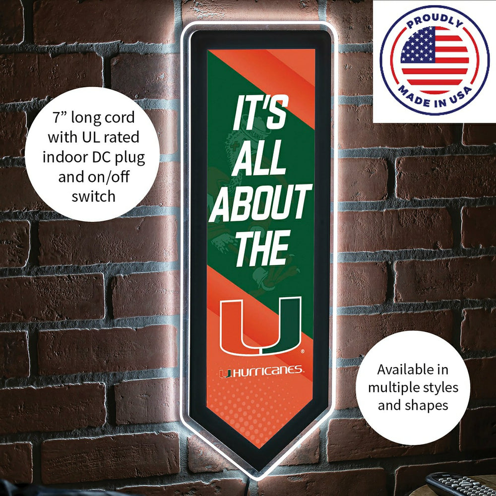 LED Wall Decor, Pennant, University of Miami