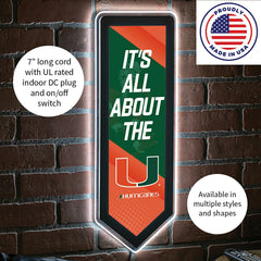 LED Wall Decor, Pennant, University of Miami