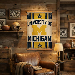 University Of Michigan, Canvas Wall Tapestry, Medium, 36x24