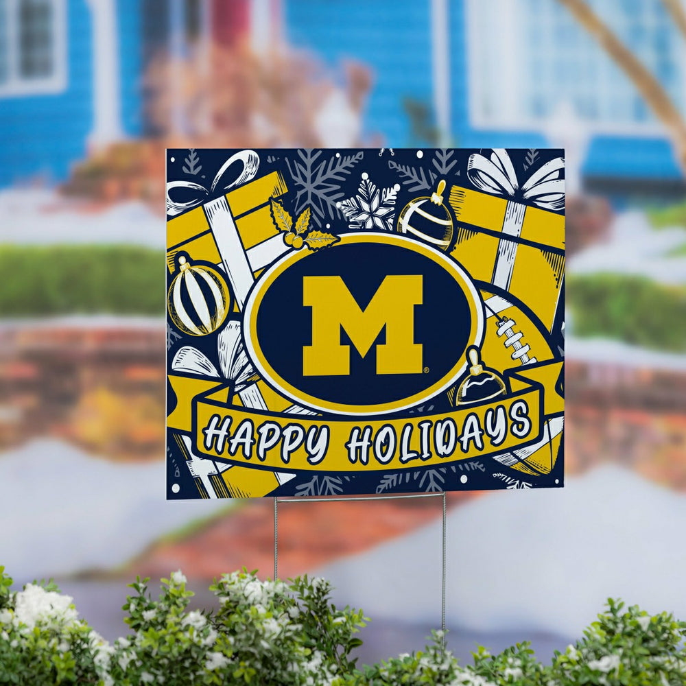 University Of Michigan Yard Sign, Holiday