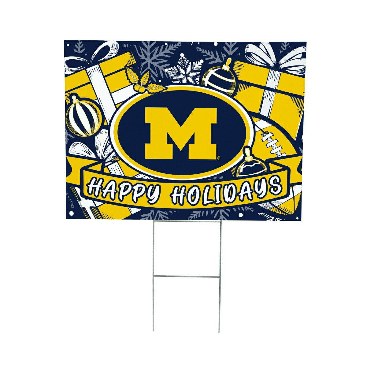 University Of Michigan Yard Sign, Holiday