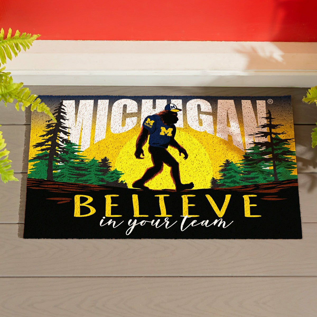 University Of Michigan Bigfoot PVC Mat, 28"x16"