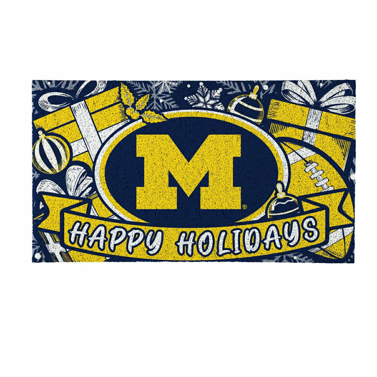University Of Michigan Holiday PVC Mat, 28"x16"