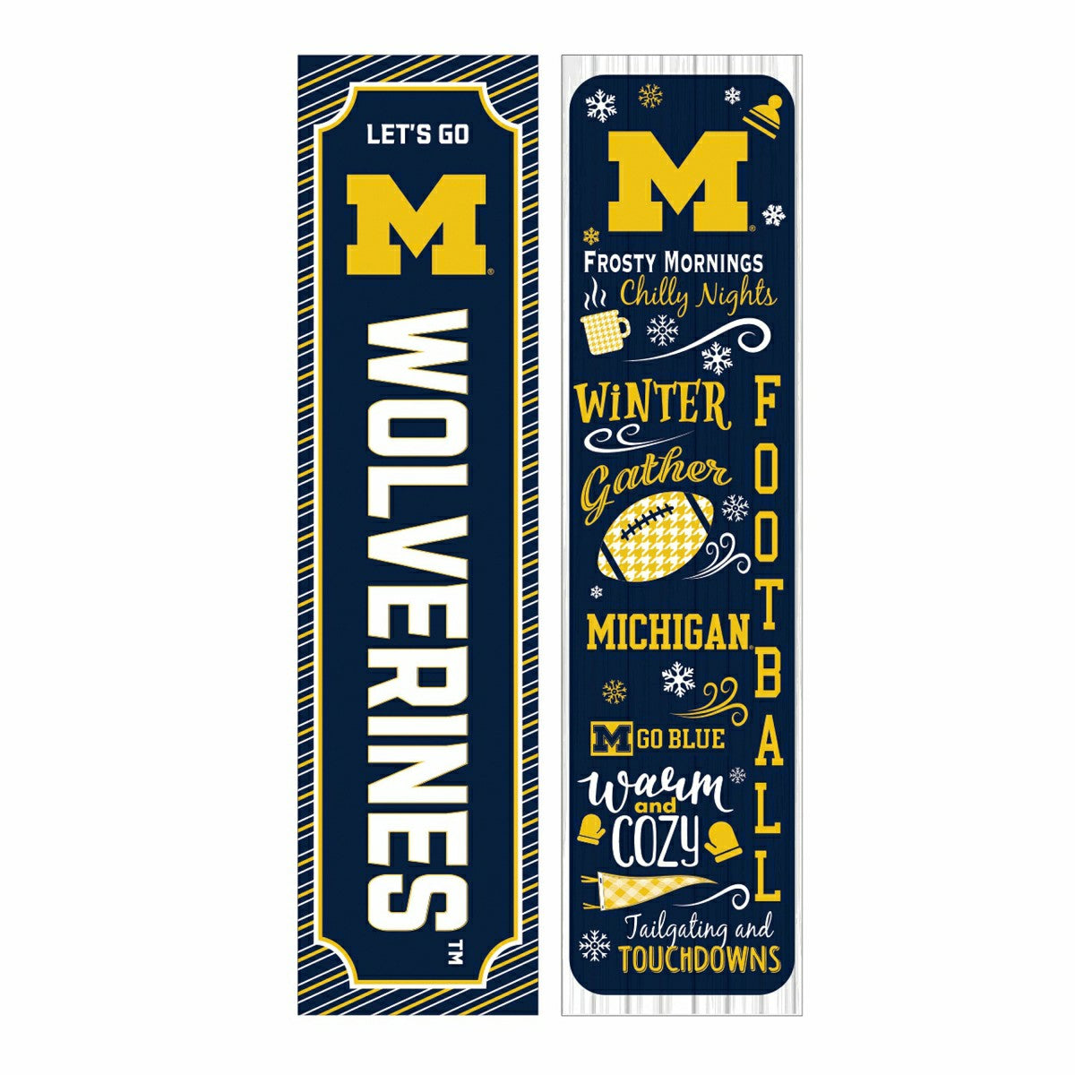 46" Double Sided Leaner, University Of Michigan, Winter Seasonal
