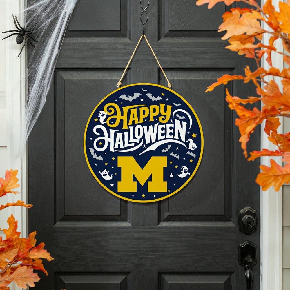 University Of Michigan Halloween Round Door Décor with Hanging Rope, 1