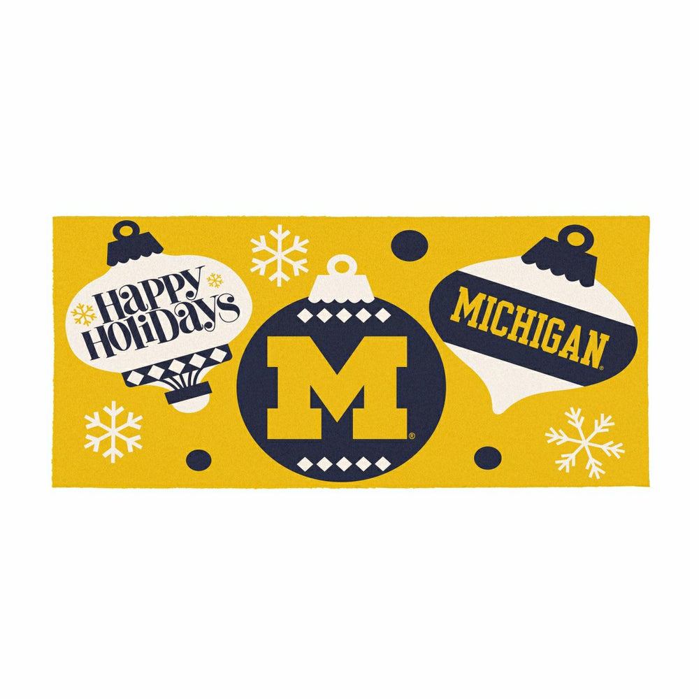 University Of Michigan Holiday Flocked Coir Sassafras Switch Mat, 22"x