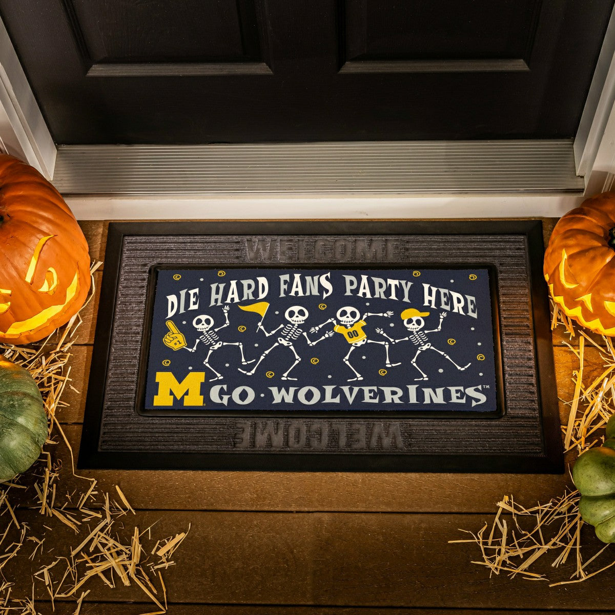 University Of Michigan Flocked Coir Halloween Sassafras Switch Mat, 22