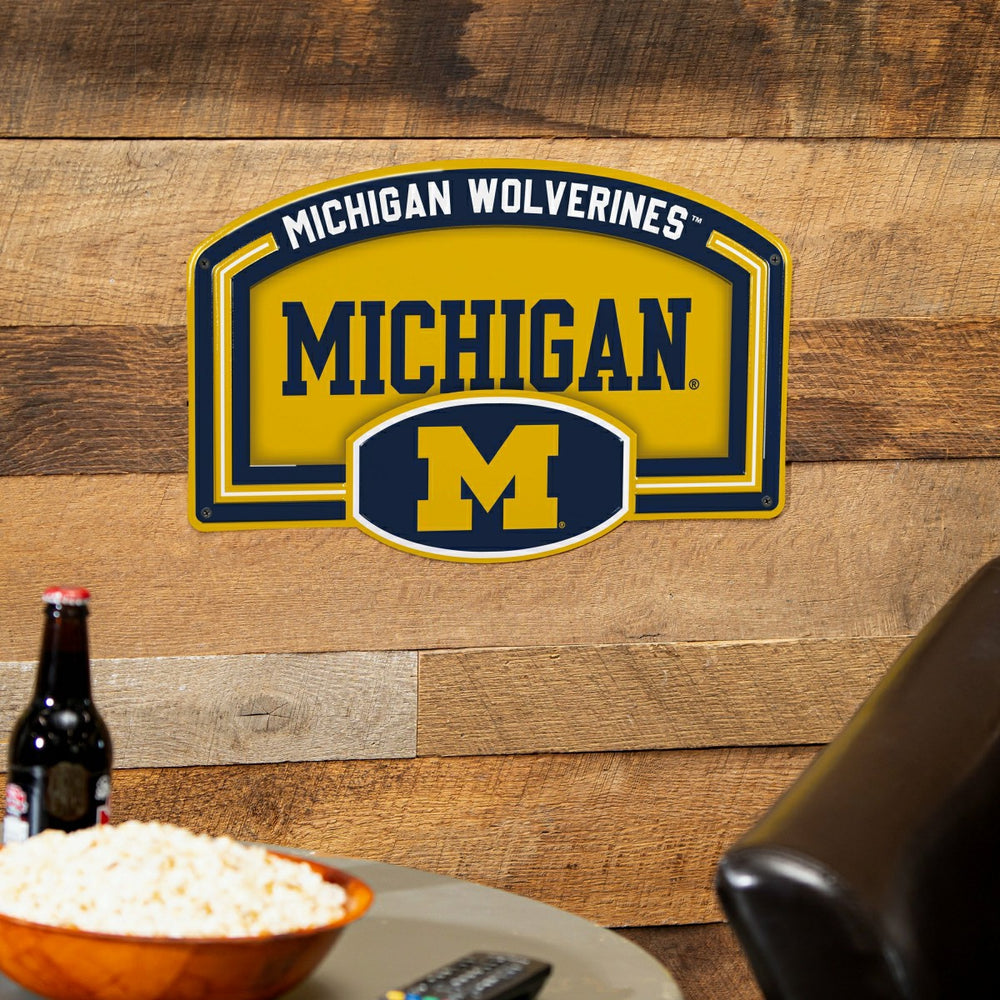 University Of Michigan USA Embossed Steel Wall Sign, 11" x 17"