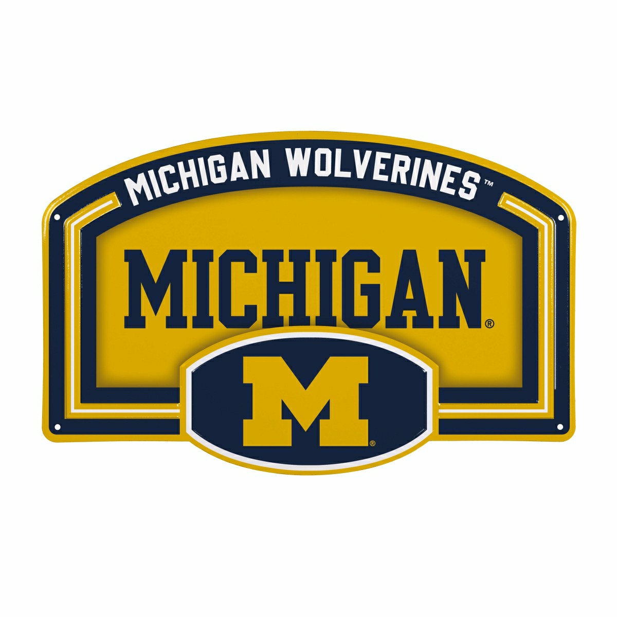 University Of Michigan USA Embossed Steel Wall Sign, 11" x 17"