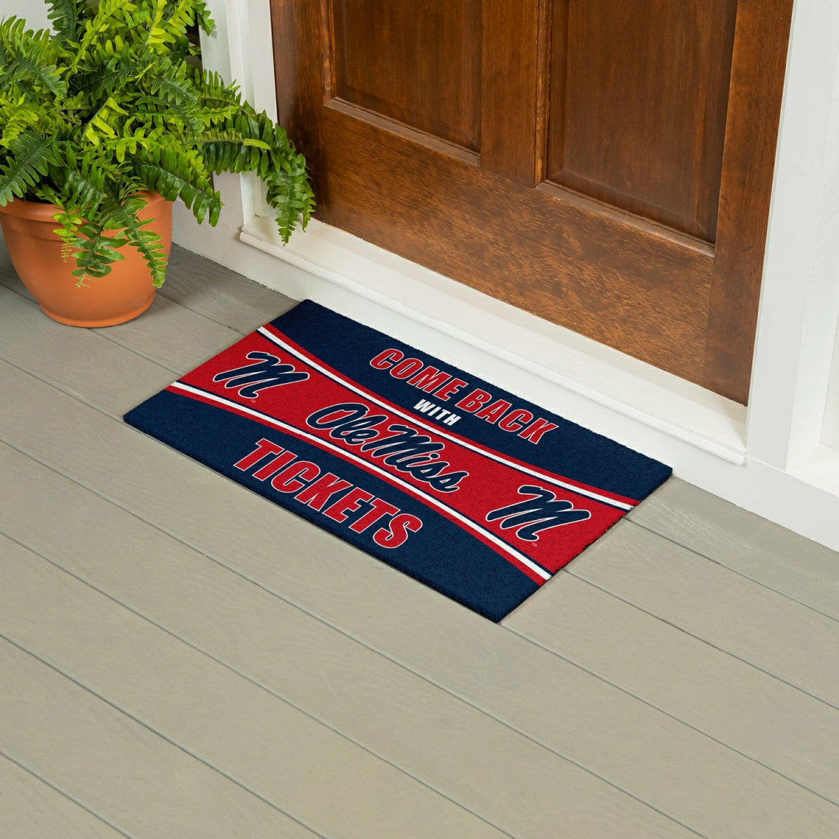 28" x 16" PVC Trapper Mat, Come Back with Tickets, University of Missi